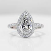 6.0 ct Pear Cut Diamond Option Halo White Gold Engagement Ring-Black Diamonds New York