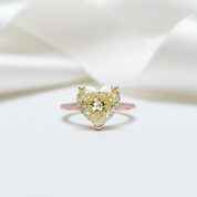 6.0ct Heart Cut Yellow Sapphire Rose Gold Engagement Ring-Black Diamonds New York