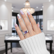 6.0mm Alexandrite Gemstone Engagement Ring-Black Diamonds New York