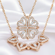 Clover-Heart Change Necklace-Black Diamonds New York