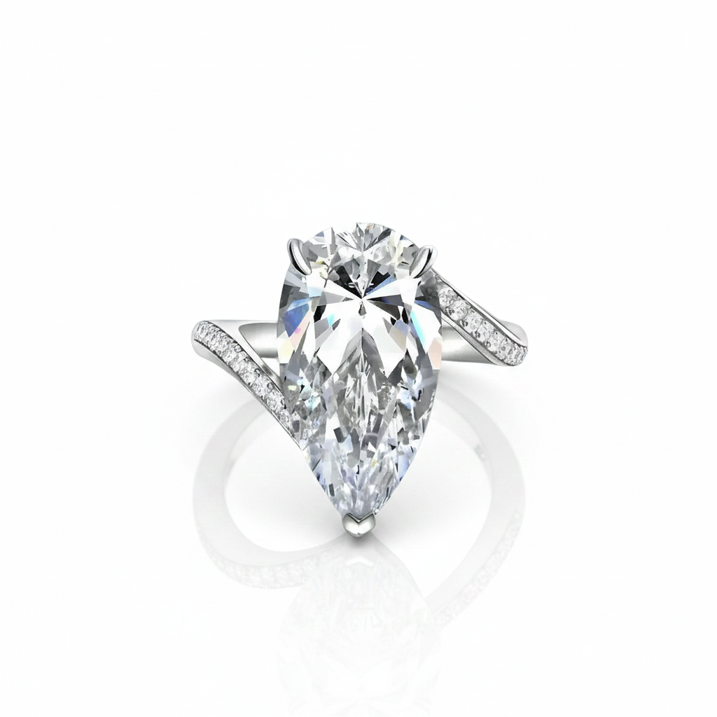 6.50 ct Pear-Cut Diamond Option Engagement Ring-Black Diamonds New York