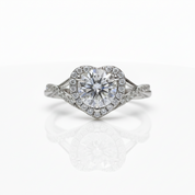 1 Carat Round Cut Diamond Option Heart Option Engagement Ring-Black Diamonds New York