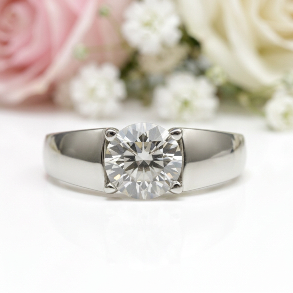 6.5mm 1 Carat Round Cut Diamond Option Men's Ring-Black Diamonds New York