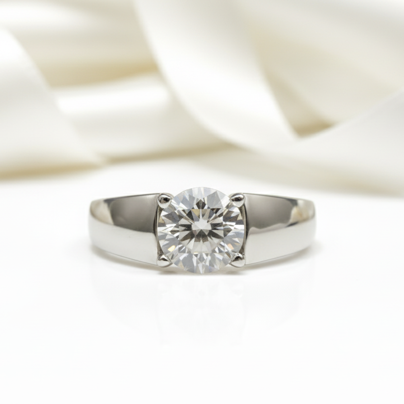 6.5mm 1 Carat Round Cut Diamond Option Men's Ring-Black Diamonds New York