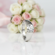 6.5mm 1 Carat Round Cut Diamond Option Men's Ring-Black Diamonds New York