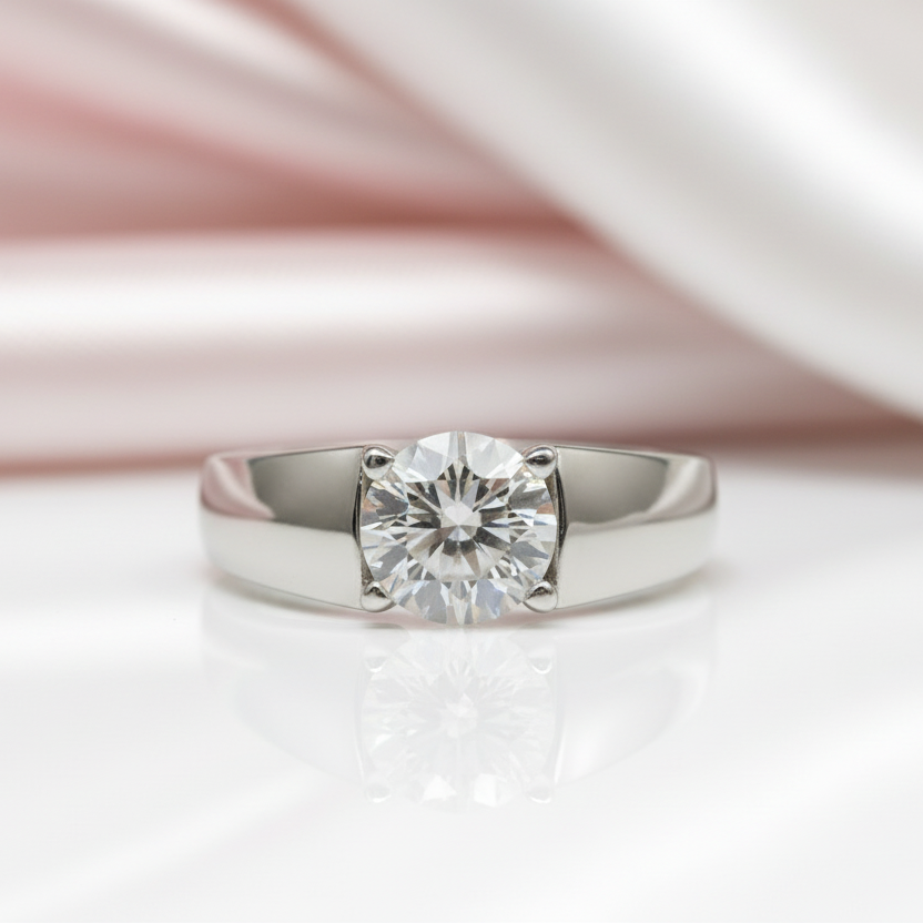 6.5mm 1 Carat Round Cut Diamond Option Men's Ring-Black Diamonds New York