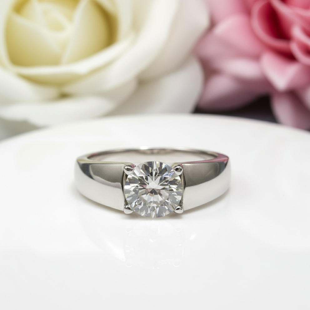 6.5mm 1 Carat Round Cut Diamond Mens Ring-Black Diamonds New York