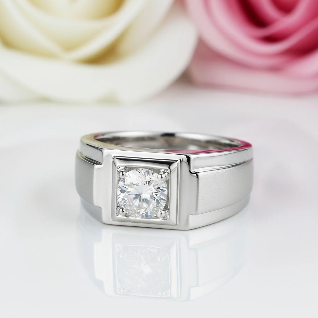 6.5mm 1.0Ct D Color Diamond Ring For Men-Black Diamonds New York