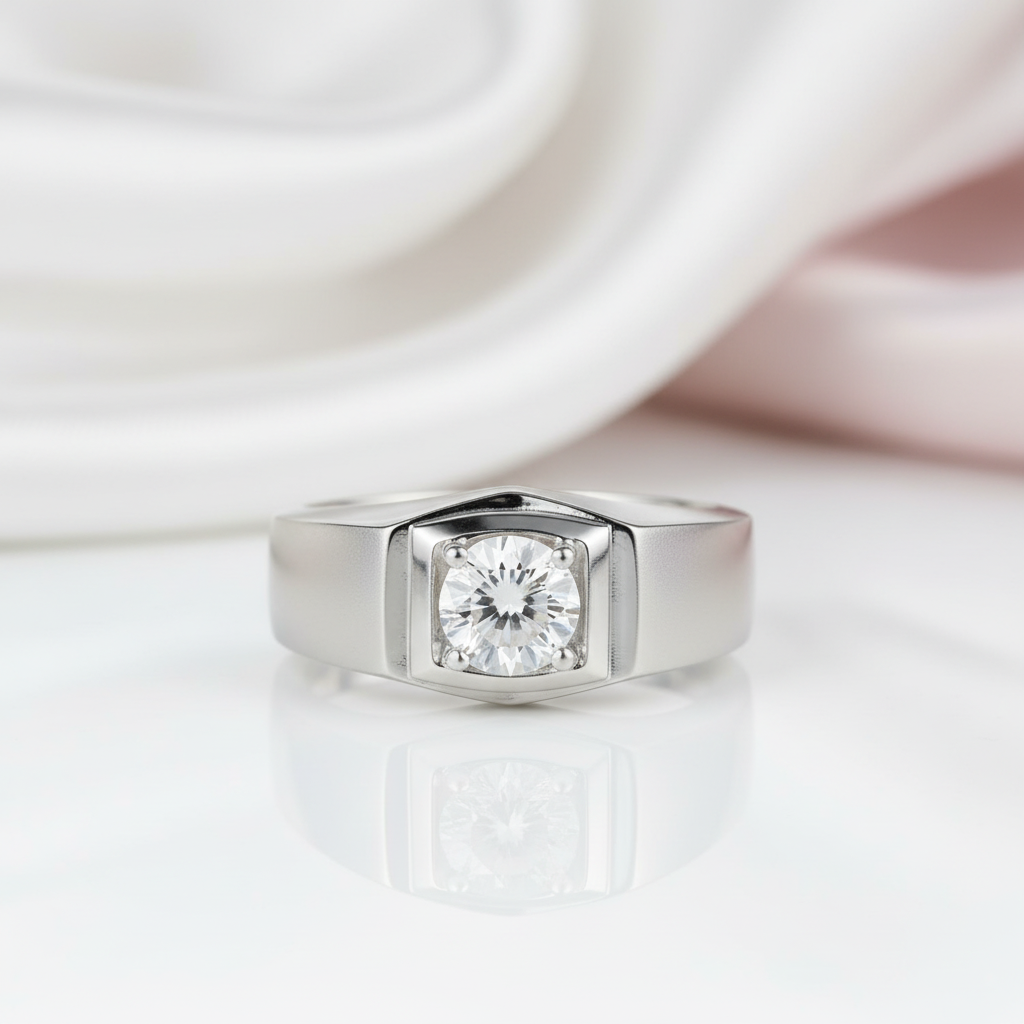6.5mm 1Ct D Color Diamond Option Men's Ring-Black Diamonds New York