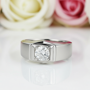 6.5mm 1Ct D Color Diamond Men's Ring-Black Diamonds New York