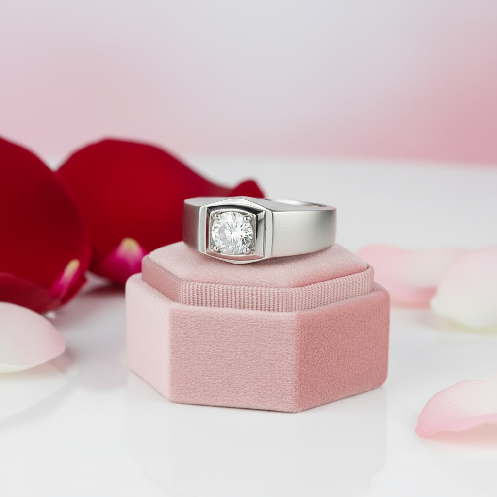 6.5mm 1Ct D Color Diamond Men's Ring-Black Diamonds New York