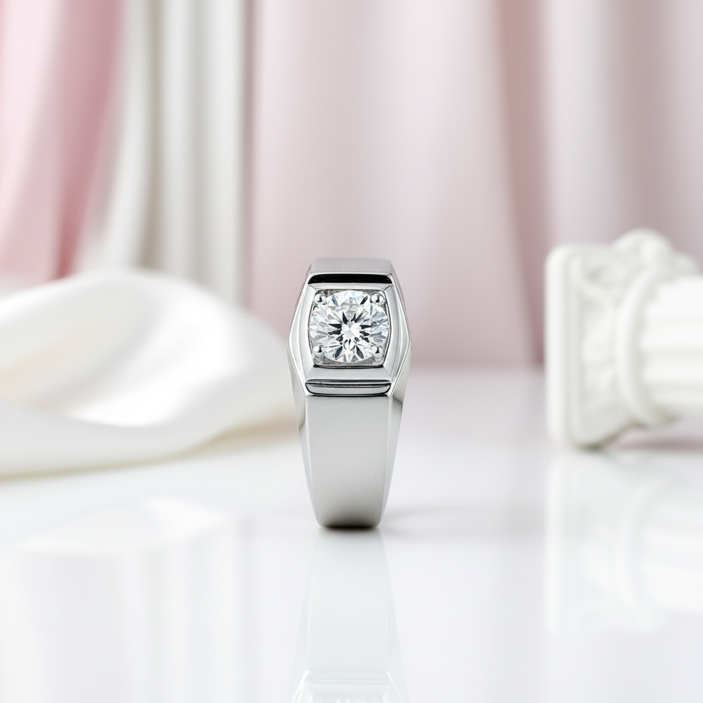 6.5mm 1Ct D Color Diamond Option Men's Ring-Black Diamonds New York