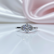6.5MM 1ct Round Cut 6 Prong Diamond Option Ring-Black Diamonds New York