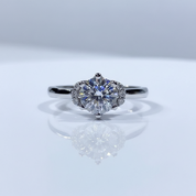 6.5MM 1ct Round Cut 6 Prong Diamond Option Ring-Black Diamonds New York