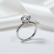 6.5mm 1ct Round Cut DF Diamond Option Engagement Ring-Black Diamonds New York