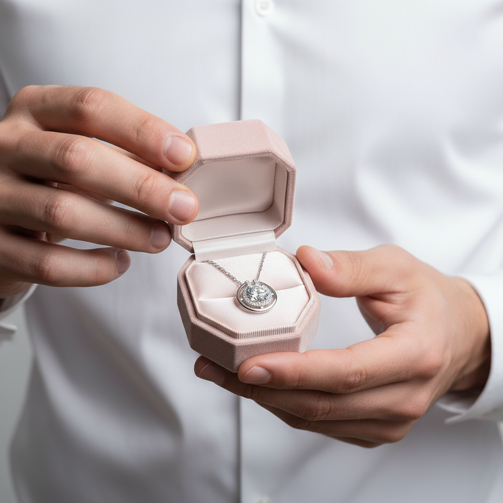 6.5mm 1CT Round Cut Diamond Pendant Necklace-Black Diamonds New York