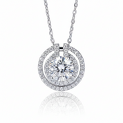 6.5mm 1CT Round Cut Diamond Option Pendant Necklace-Black Diamonds New York
