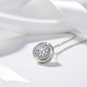 6.5mm 1CT Round Cut Diamond Pendant Necklace-Black Diamonds New York