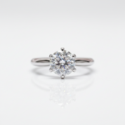 6.5mm 1ct Round Cut Diamond Option Classic Engagement Ring-Black Diamonds New York