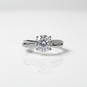 6.5mm 1ct Round Cut Diamond Option Cross Design Engagement Ring-Black Diamonds New York