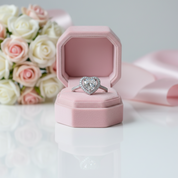 6.5MM 1ct Round Cut Diamond Option Heart Engagement Ring-Black Diamonds New York