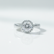6.5mm 1ct Round Cut Diamond Option Sun Flower Adjustable Engagement Ring-Black Diamonds New York