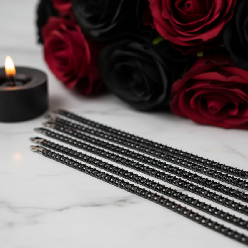 6.5mm Black Round Diamond Cuff Bracelet-Black Diamonds New York