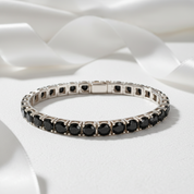 6.5mm Black Round Diamond Cuff Bracelet-Black Diamonds New York