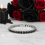 6.5mm Black Round Diamond Cuff Bracelet-Black Diamonds New York