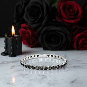 6.5mm Black Round Diamond Cuff Bracelet-Black Diamonds New York