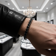 6.5mm Black Round Diamond Cuff Bracelet-Black Diamonds New York