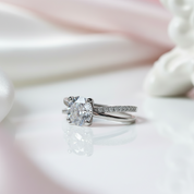6.5mm D-F Color VVS-FL 4 Prong Round Cut Diamond Option Engagement Ring-Black Diamonds New York