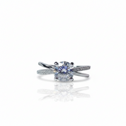 4 Prong Round Cut Diamond Option Engagement Ring-Black Diamonds New York