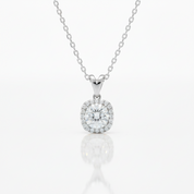 6.5mm Diamond Option Halo Pendant Necklace-Black Diamonds New York