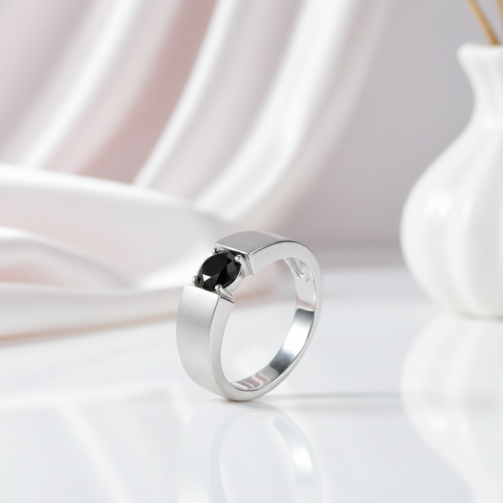 6.5mm Round Diamond Option Antique Men's Ring-Black Diamonds New York