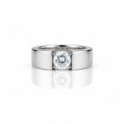 6.5mm Round Diamond Option Antique Men's Ring-Black Diamonds New York