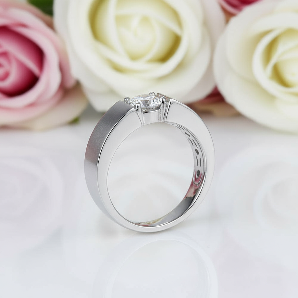 6.5mm Round Diamond Antique Men's Ring-Black Diamonds New York