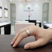 6.5mm Round Diamond Antique Men's Ring-Black Diamonds New York