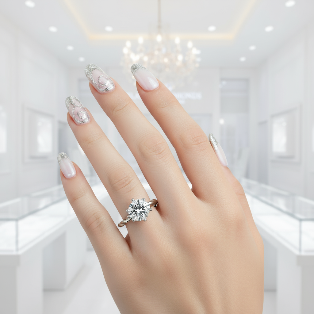 6 Prong Twist Band Diamond Ring-Black Diamonds New York