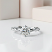 6 Prong Twist Band Diamond Ring-Black Diamonds New York