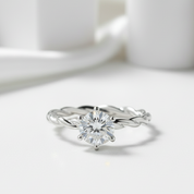 6 Prong Twist Band Diamond Ring-Black Diamonds New York