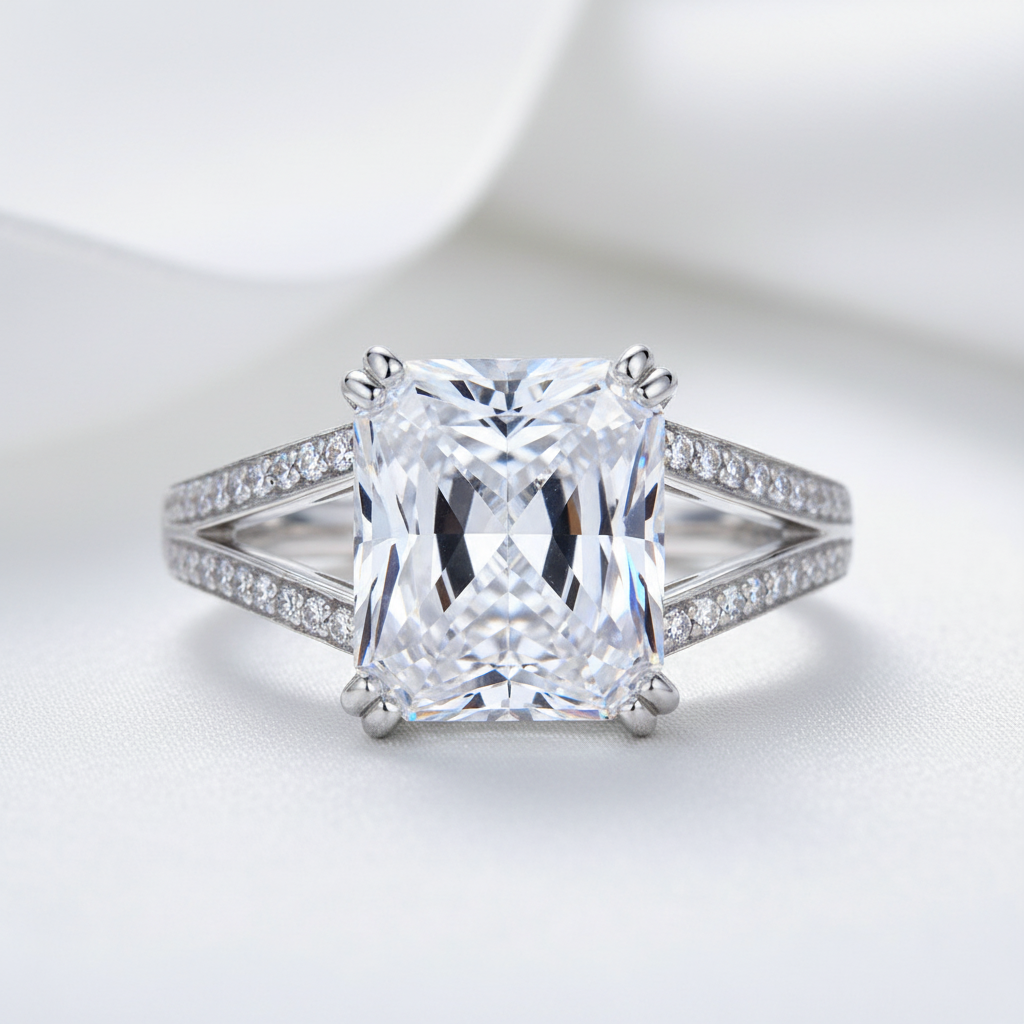 6ct Emerald Cut Luxury Ring-Black Diamonds New York