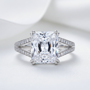 6ct Emerald Cut Luxury Ring-Black Diamonds New York