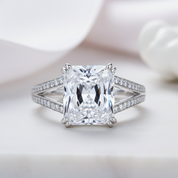 6ct Emerald Cut Luxury Ring-Black Diamonds New York