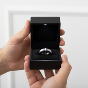 6mm Black & Silver Tungsten Wedding Band-Black Diamonds New York