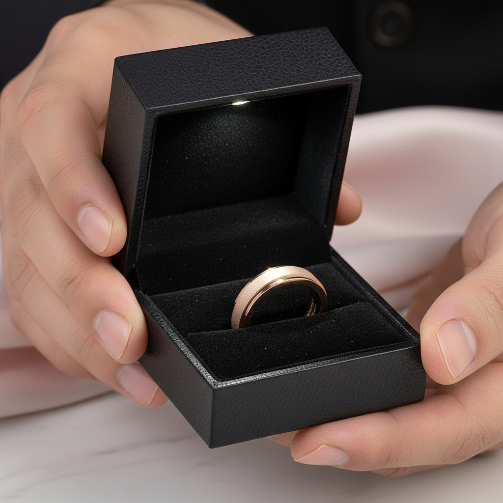 6mm Rotating Decompression Spinner Wedding Band-Black Diamonds New York