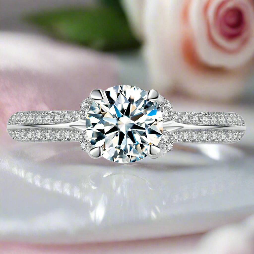 6mm Round Cut Diamond Engagement Ring-Black Diamonds New York