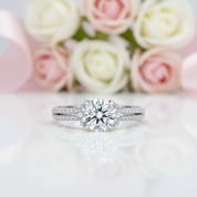 6mm Round Cut Diamond Option Engagement Ring-Black Diamonds New York