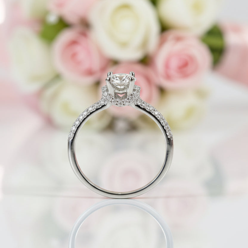 6mm Round Cut Diamond Option Engagement Ring-Black Diamonds New York