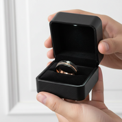 8mm Black Tungsten Rings with Thin Rose Gold Line-Black Diamonds New York